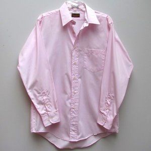 Dunne & Cole Men’s Dress Shirt Pink Polyester Blend Size 16 32/33